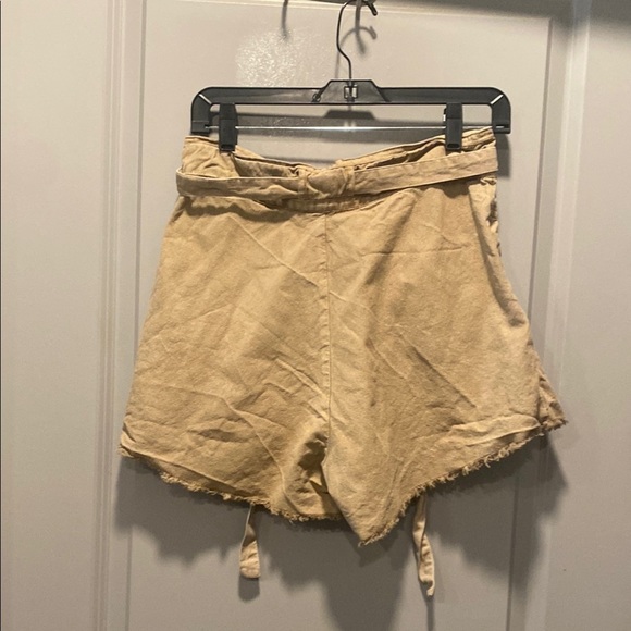 Free People FP ONE Penny Tie Waist Shorts Tan Size 10 100% Cotton - Picture 7 of 9